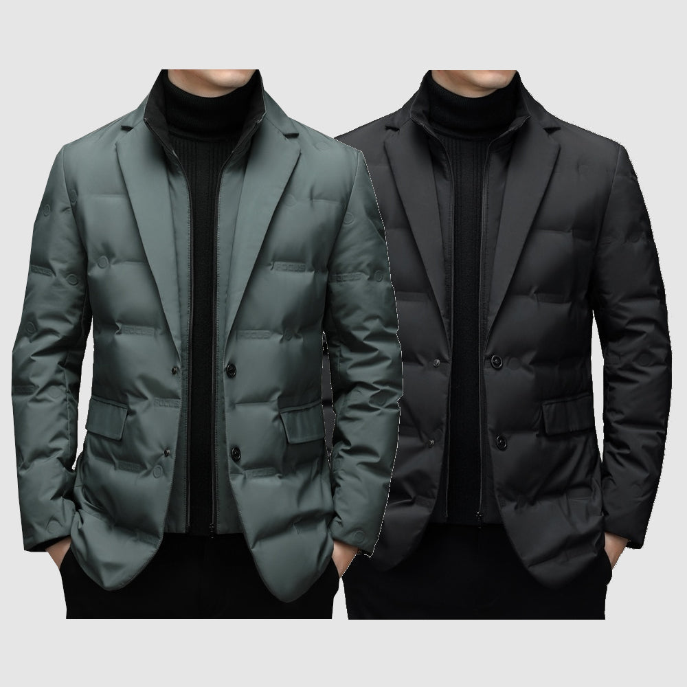 Samuel | Veste Homme Hiver Slim Fit | Design Matelassé Élégant avec Col à Revers et Boutons