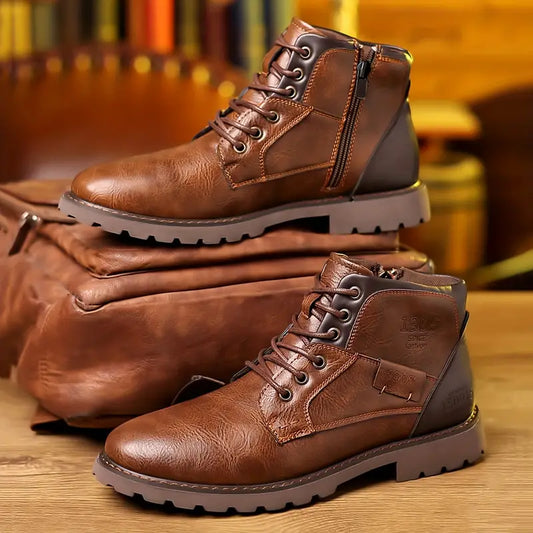 Beaumont | Bottines Homme à Lacets avec Fermeture Éclair Latérale & Semelle Robuste Antidérapante