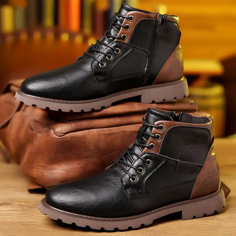 Beaumont | Bottines Homme à Lacets avec Fermeture Éclair Latérale & Semelle Robuste Antidérapante