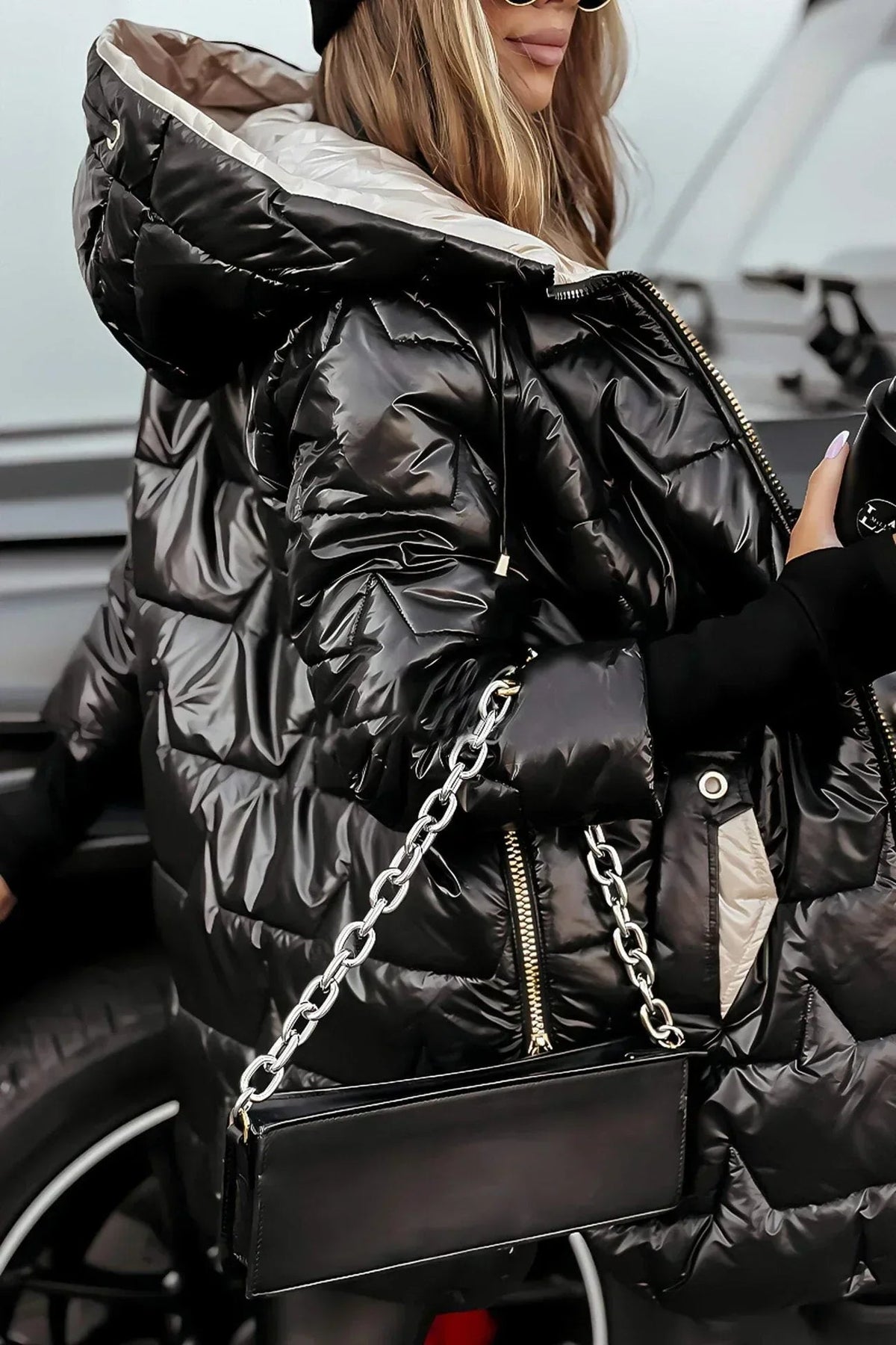 Long Padded Jacket Femme | Veste Hivernale Chaude avec Capuche