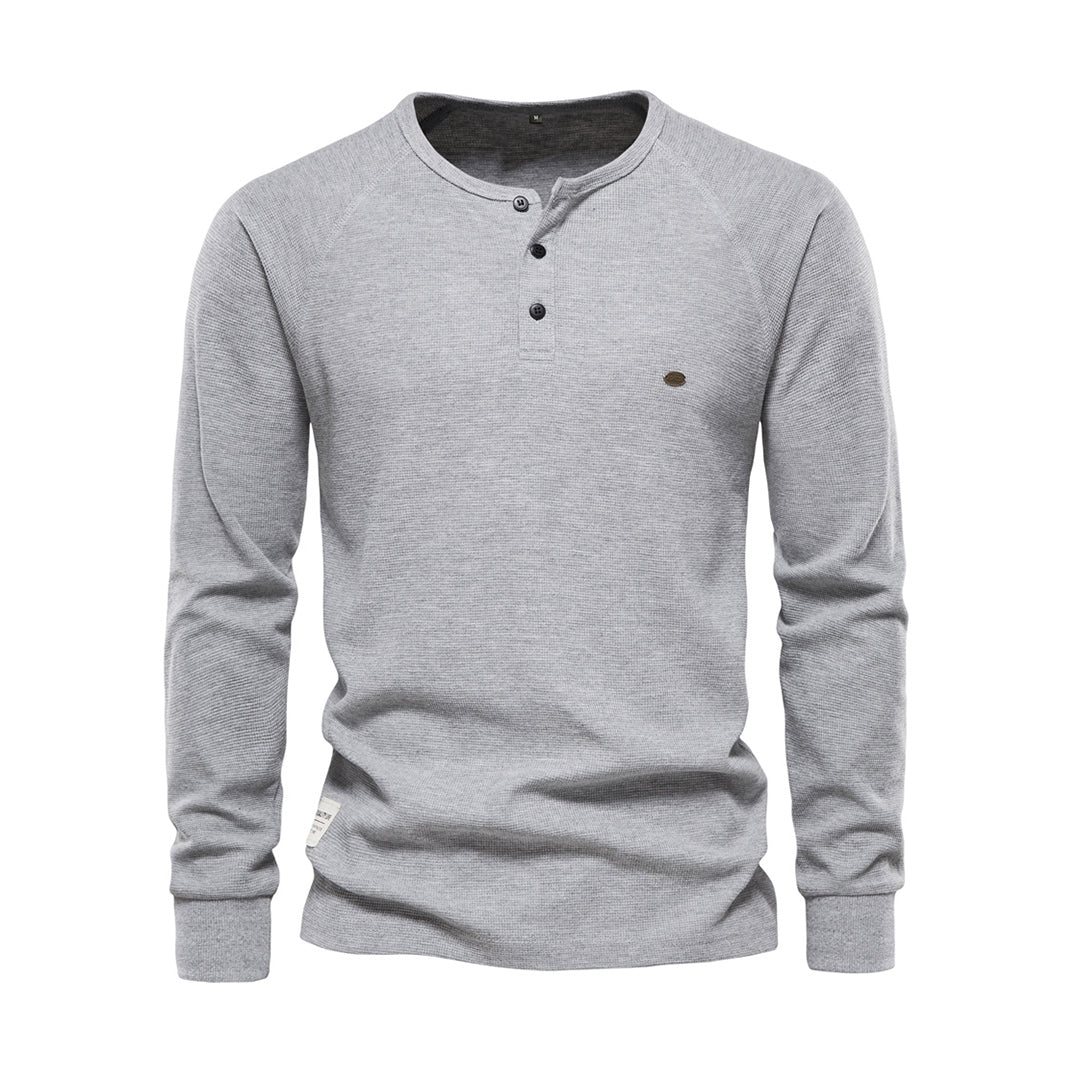 Henley Homme | T-shirt à Manches Longues et Boutons