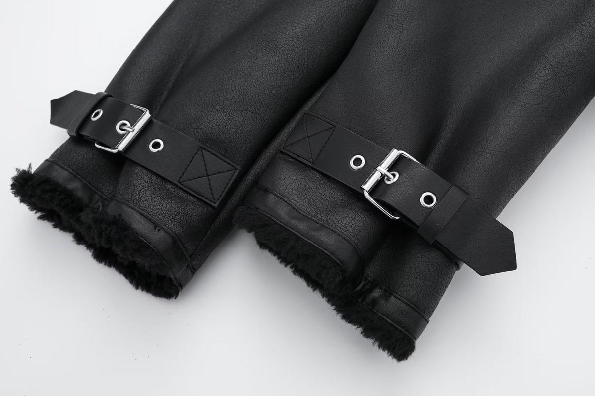 Veste Courte Chaude pour Hiver avec Col en Fausse Fourrure