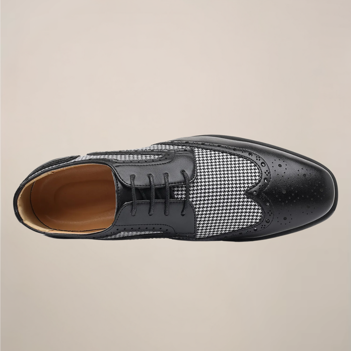 Alex | Chaussures Homme Oxford Pied-de-Poule | Détails Brogue Classiques