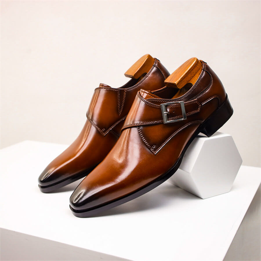 Alvin | Chaussures Homme Monk Strap Dégradé avec Boucle Classique | Élégance et Confort