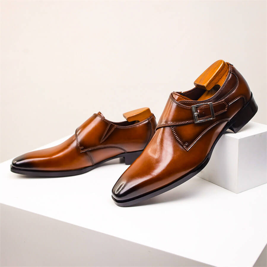 Alvin | Chaussures Homme Monk Strap Dégradé avec Boucle Classique | Élégance et Confort