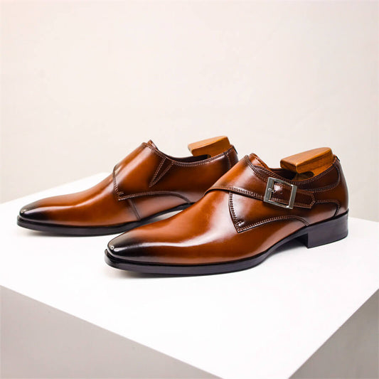Alvin | Chaussures Homme Monk Strap Dégradé avec Boucle Classique | Élégance et Confort