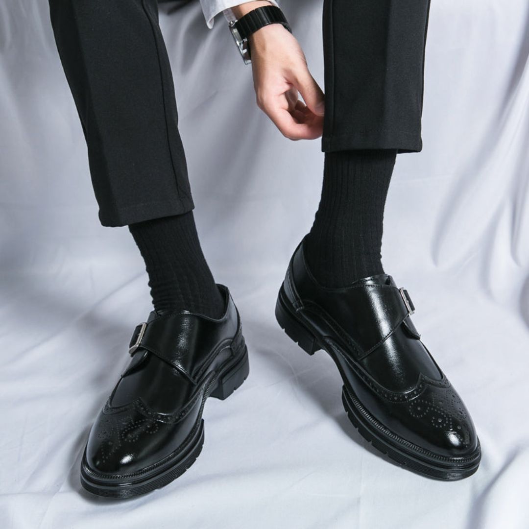 Wyatt | Chaussures Homme Monk Strap Wingtip Brogue | Style Formel Sophistiqué