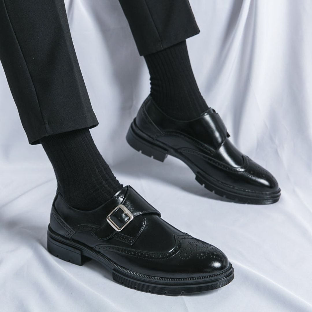 Wyatt | Chaussures Homme Monk Strap Wingtip Brogue | Style Formel Sophistiqué
