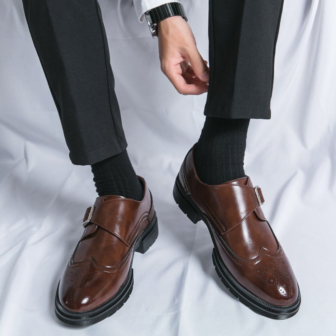 Wyatt | Chaussures Homme Monk Strap Wingtip Brogue | Style Formel Sophistiqué