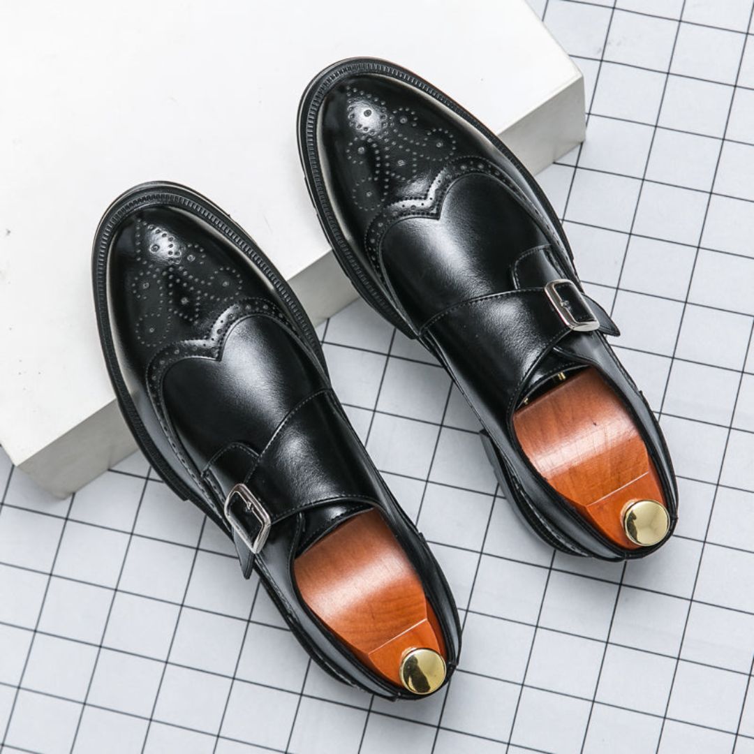 Wyatt | Chaussures Homme Monk Strap Wingtip Brogue | Style Formel Sophistiqué