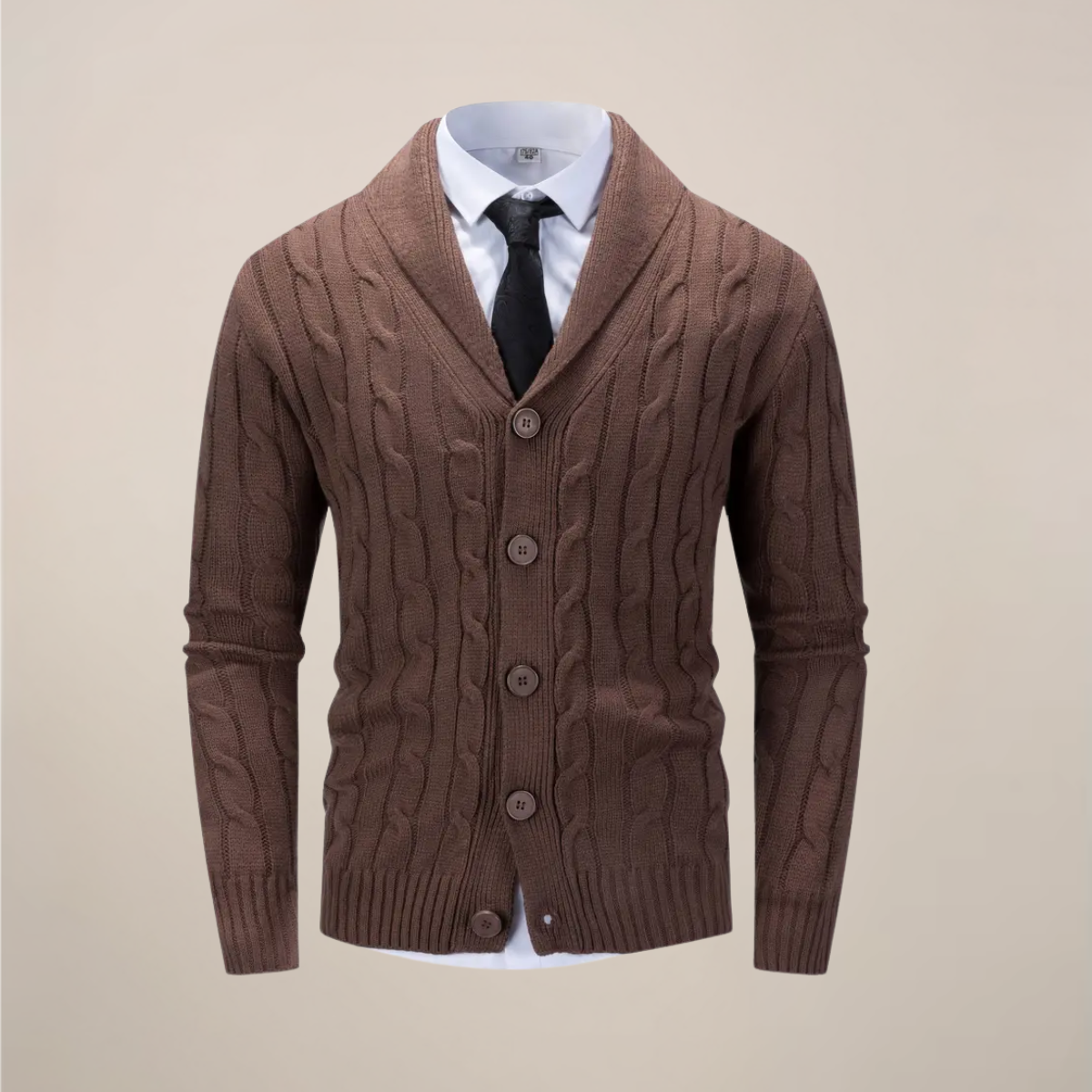 Adam | Cardigan Homme Col Châle | Pull Tricot Épais pour Style Smart Casual et Hiver