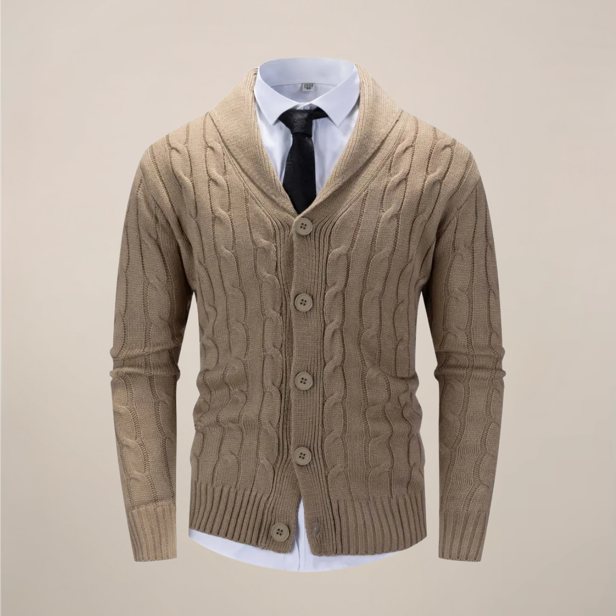 Adam | Cardigan Homme Col Châle | Pull Tricot Épais pour Style Smart Casual et Hiver