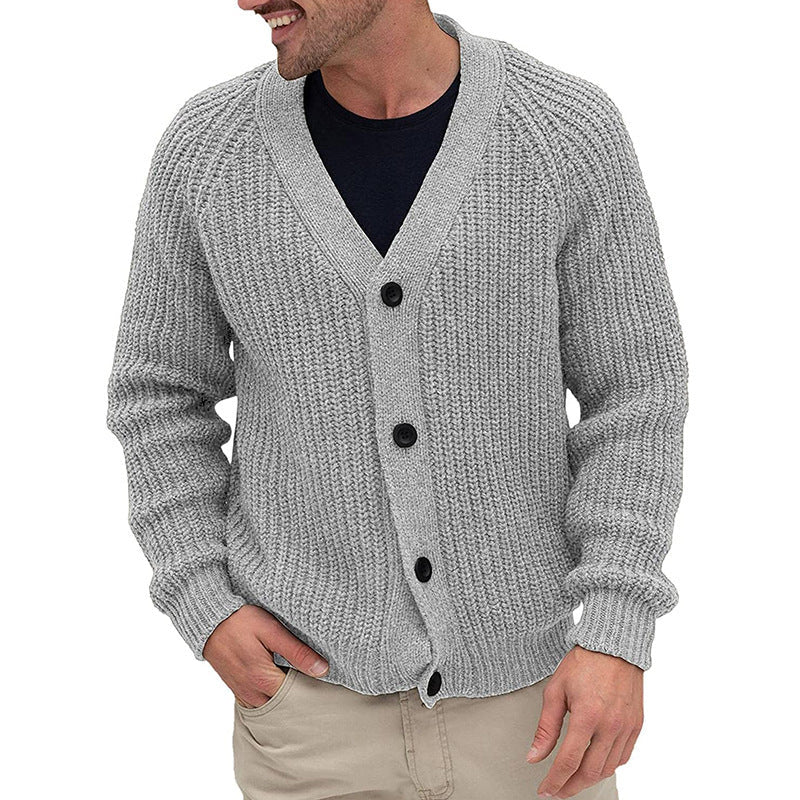 Men’s Chunky Knit Cardigan | Gilet Homme Tricot Gros Mailles avec Boutons Élégants