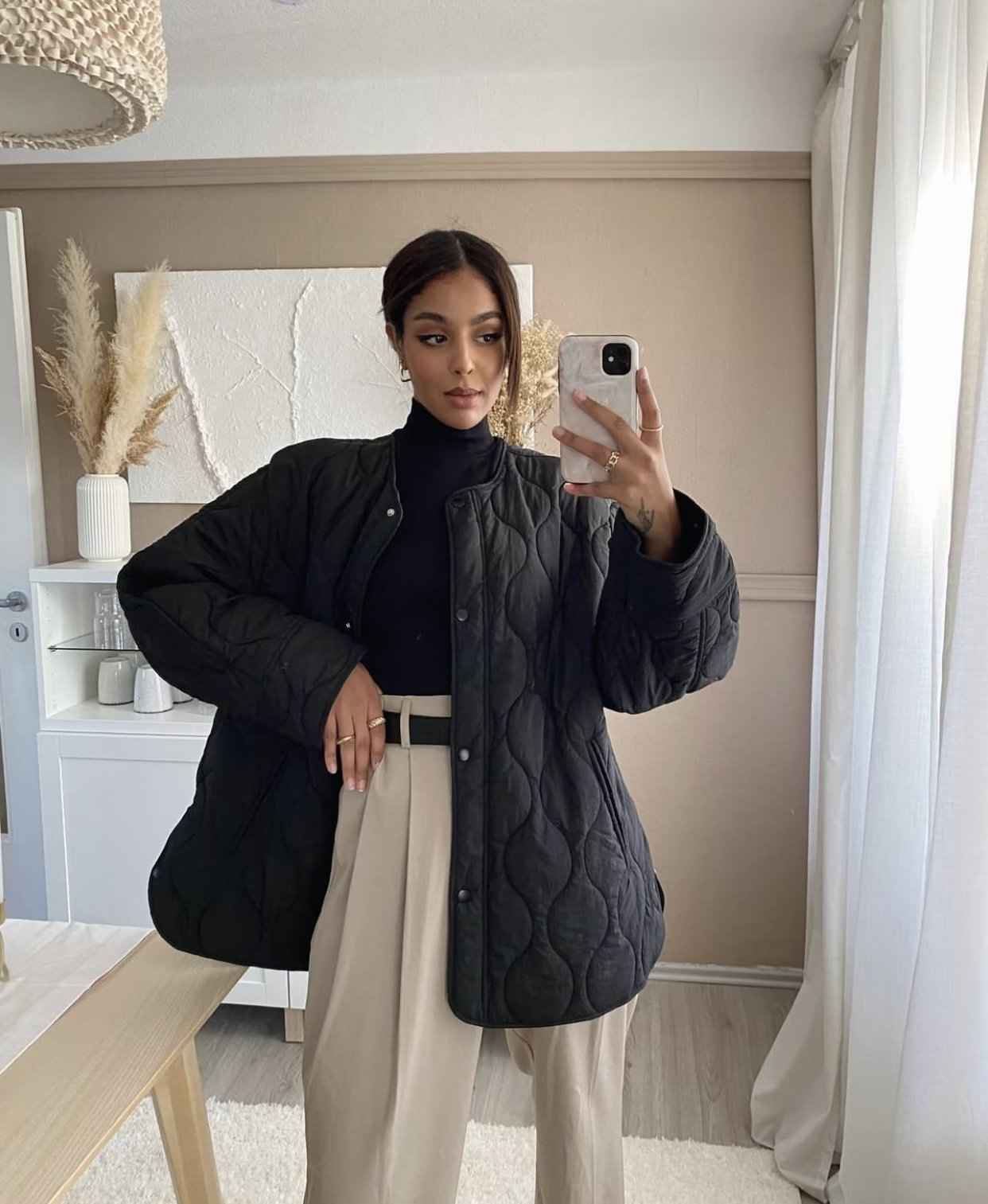 Charlotte | Veste Matelassée Femme Légère à Boutons, Coupe Ample Élégante