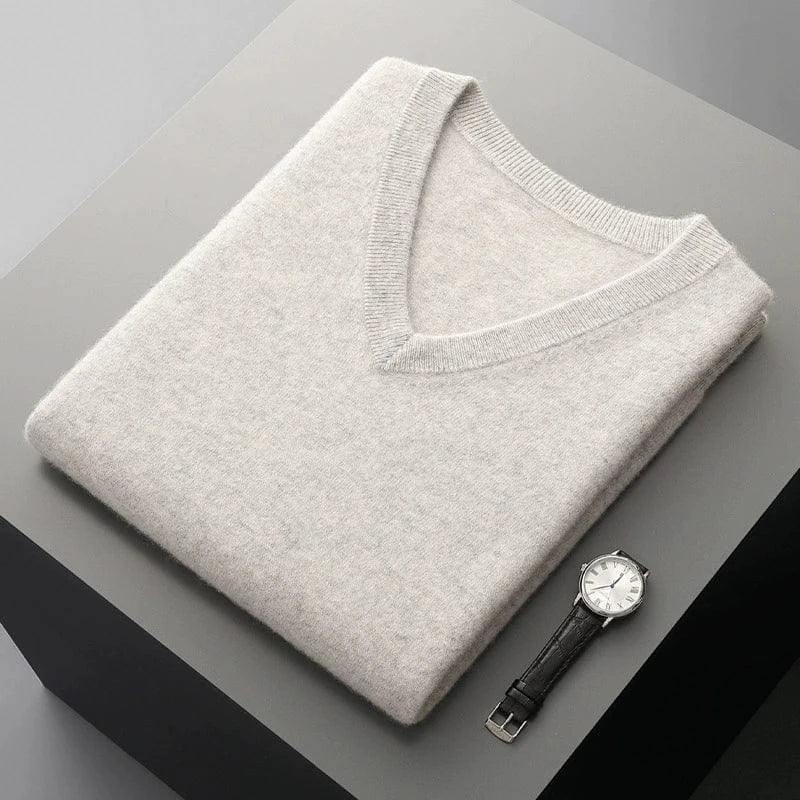 Cashmere Pull Homme Sans Manches à Col V, Douceur Luxueuse et Confort Léger