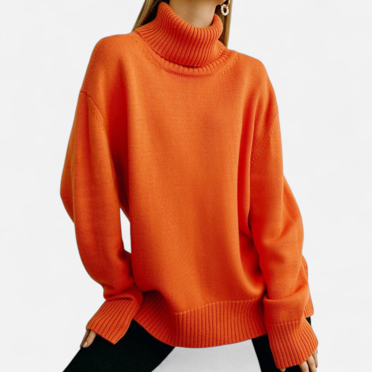 Lison | Pull Femme Oversize à Col Roulé Confortable