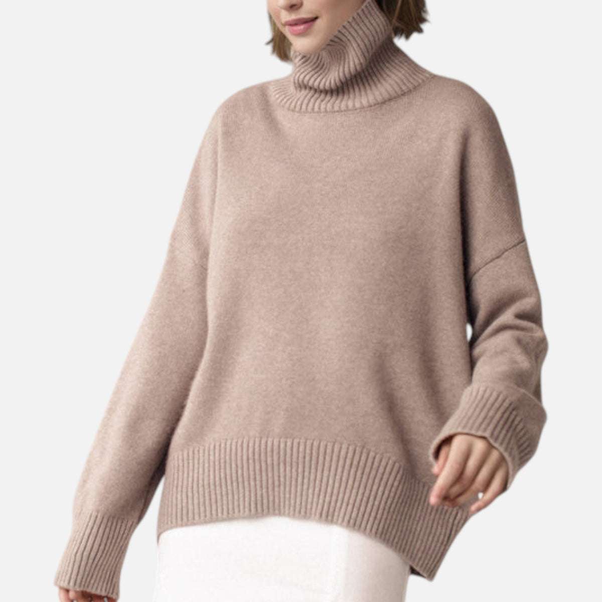Lison | Pull Femme Oversize à Col Roulé Confortable