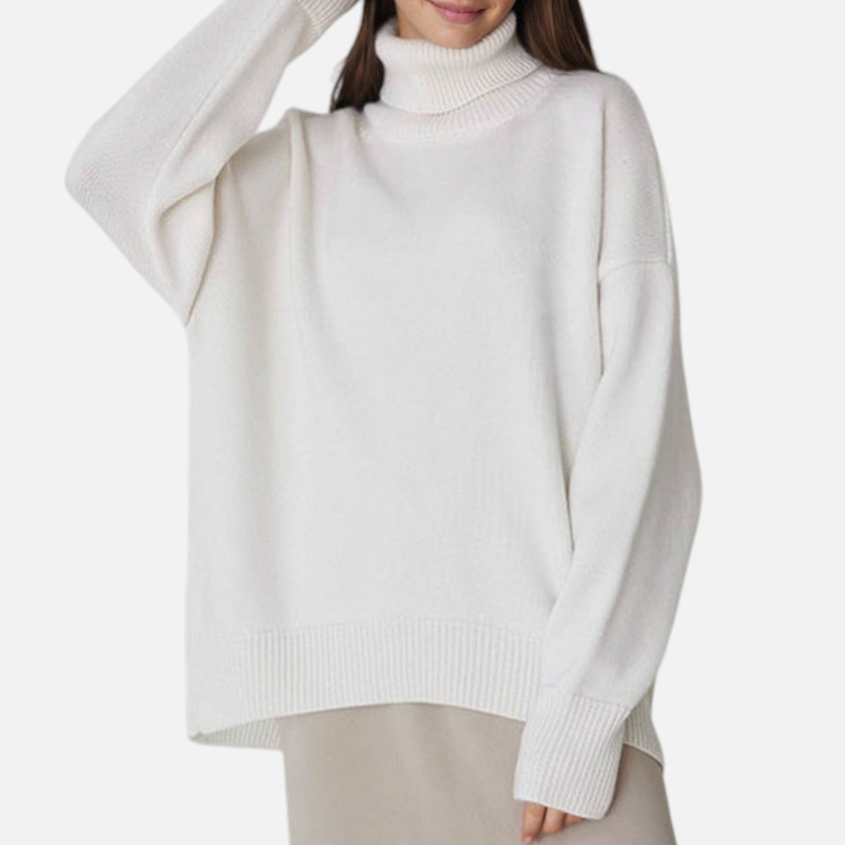 Lison | Pull Femme Oversize à Col Roulé Confortable