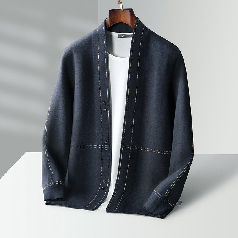 Cardigan Homme Moderne Structuré à Devant Ouvert – Confort, Style & Polyvalence