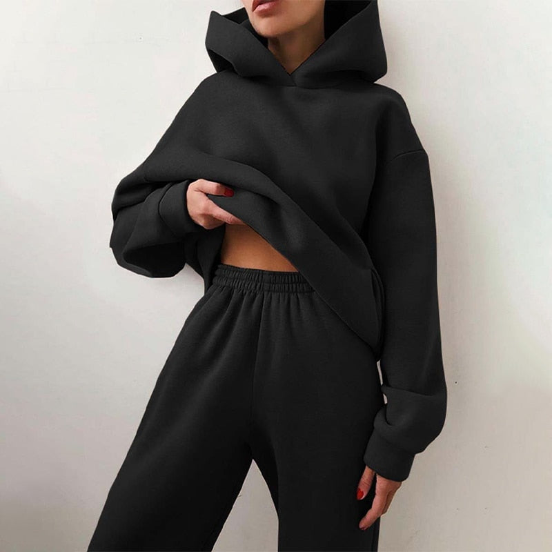 Carine | Ensemble Jogging Femme Loose Fit avec Sweat à Capuche et Pantalon Assorti