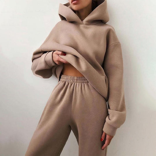 Carine | Ensemble Jogging Femme Loose Fit avec Sweat à Capuche et Pantalon Assorti