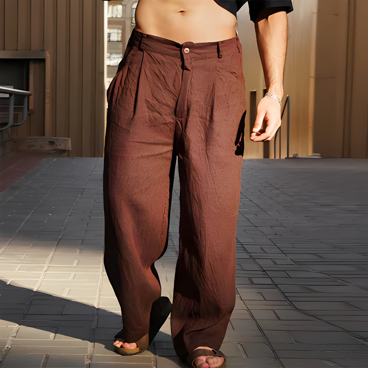 Pantalon Homme Été Léger et Ample au Style Décontracté Moderne