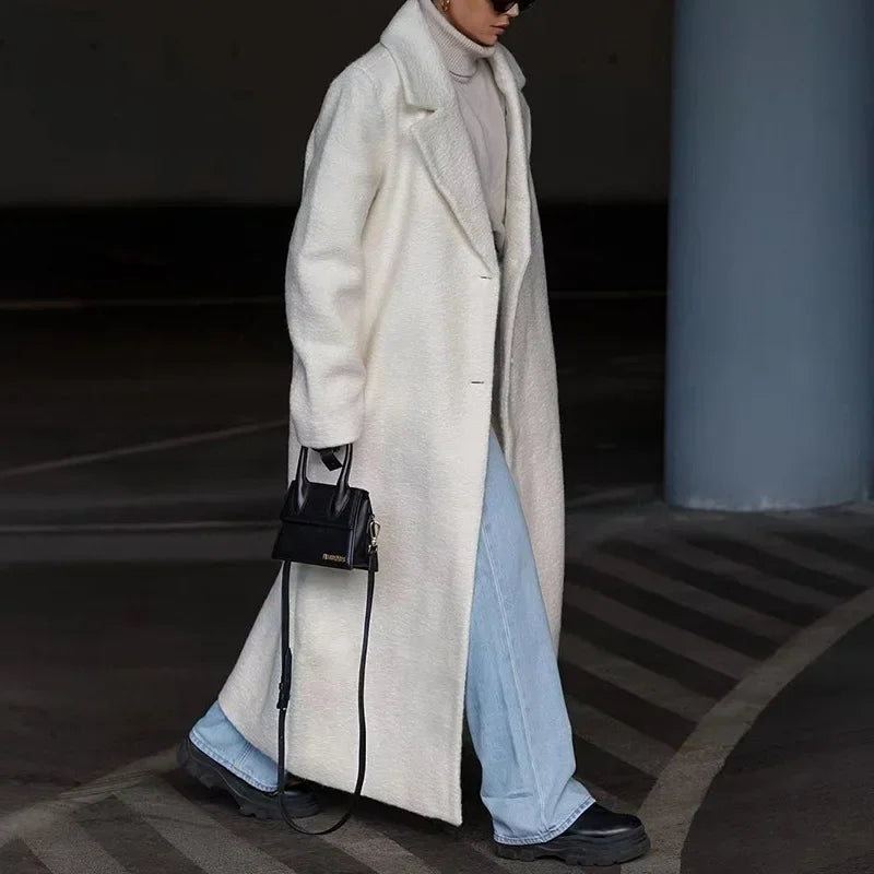 Maxi Wool Coat Femme | Élégance Urbaine et Chaleur Confortable