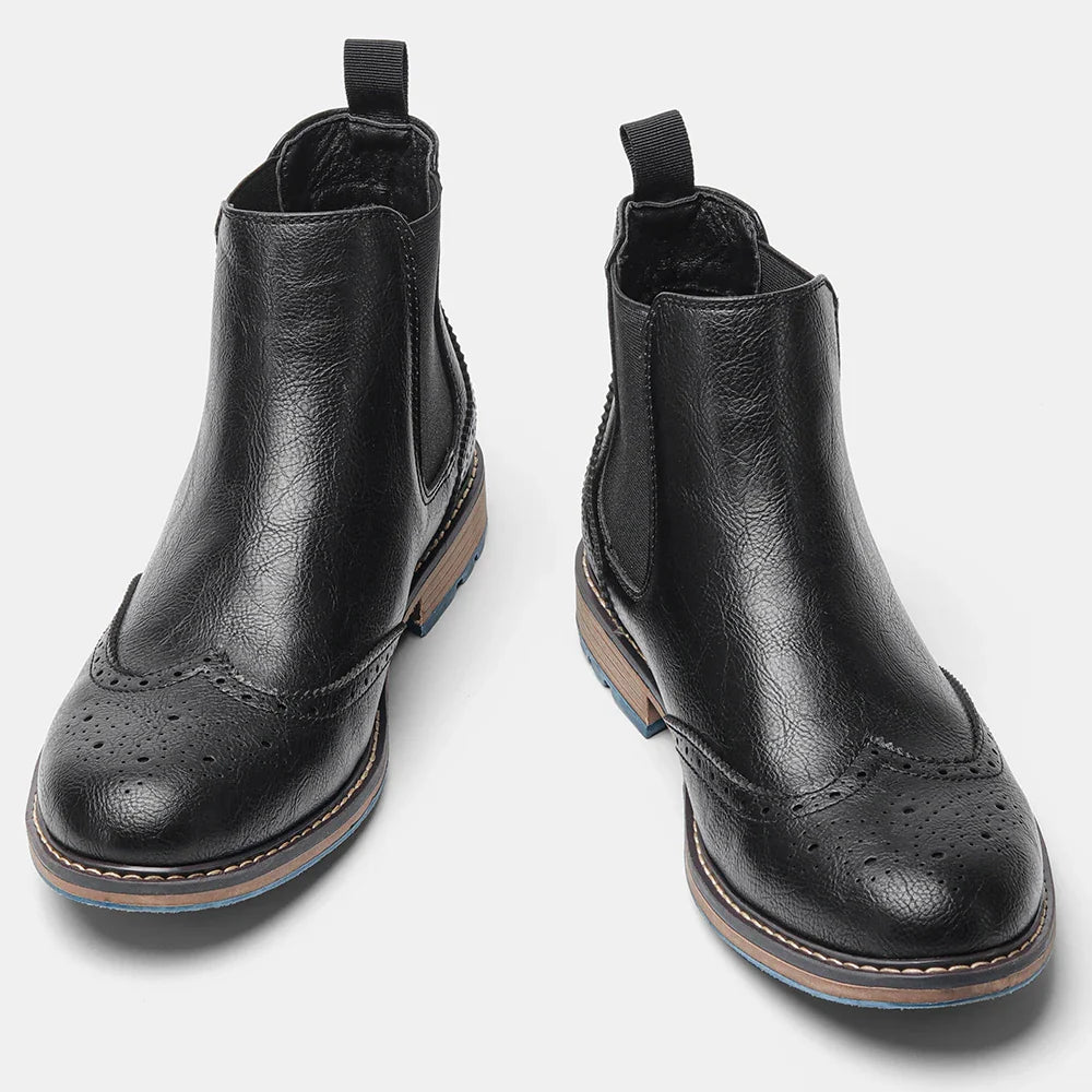 Osborne | Bottines Homme Chelsea Classiques Style Brogue à Élastiques Latéraux et Design Intemporel