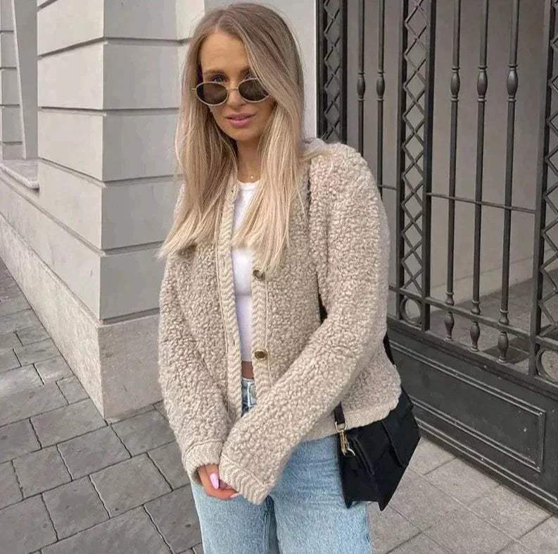 Dames Overshirt in Teddy-Stijl – Trendy en Veelzijdig voor Elke Dag