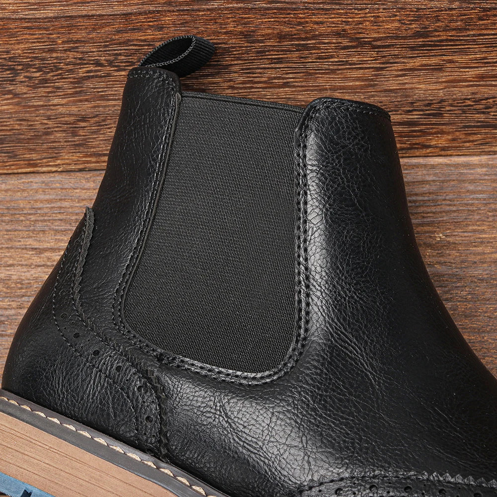 Osborne | Bottines Homme Chelsea Classiques Style Brogue à Élastiques Latéraux et Design Intemporel