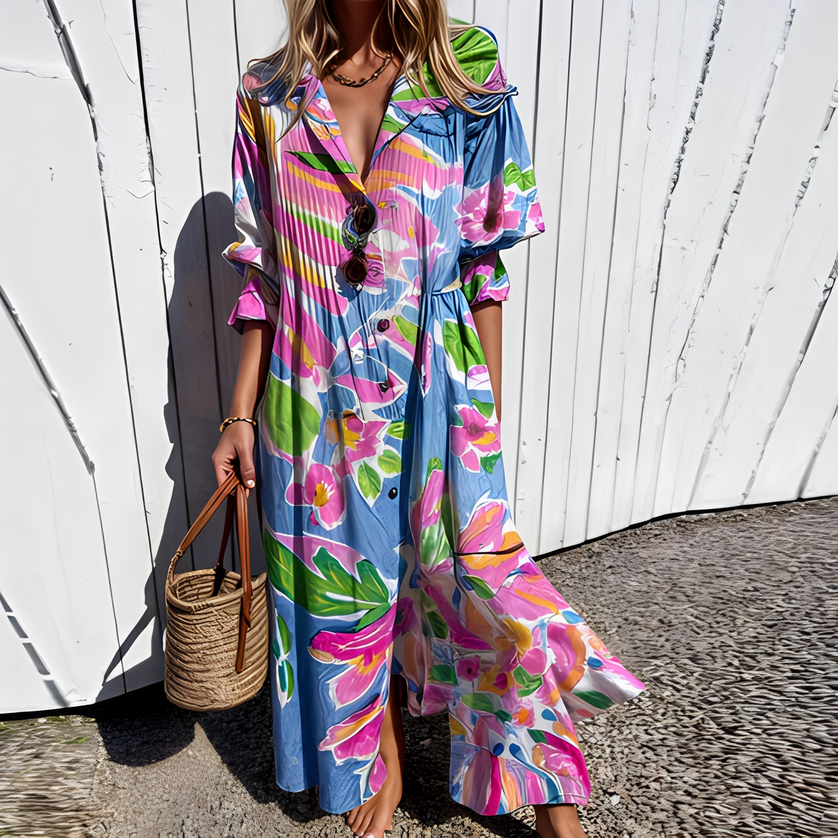 Robe Longue d’Été Femme – Élégance Légère et Confort Quotidien