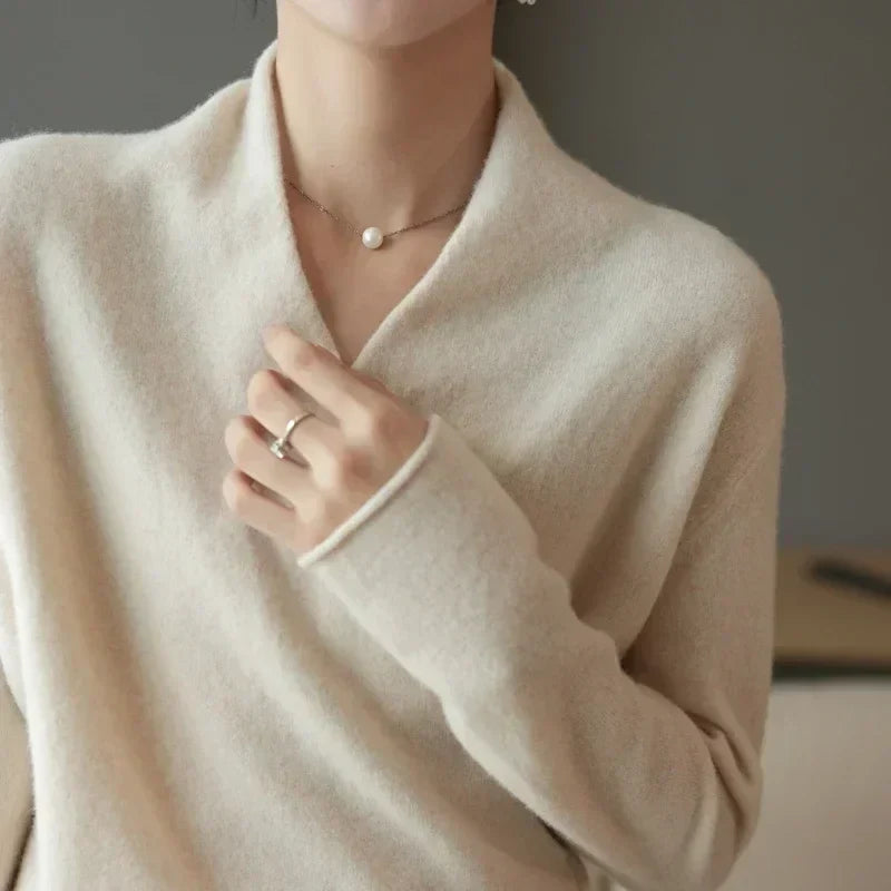 Pull cachemire élégant croisé pour femme – Doux, Féminin & Intemporel