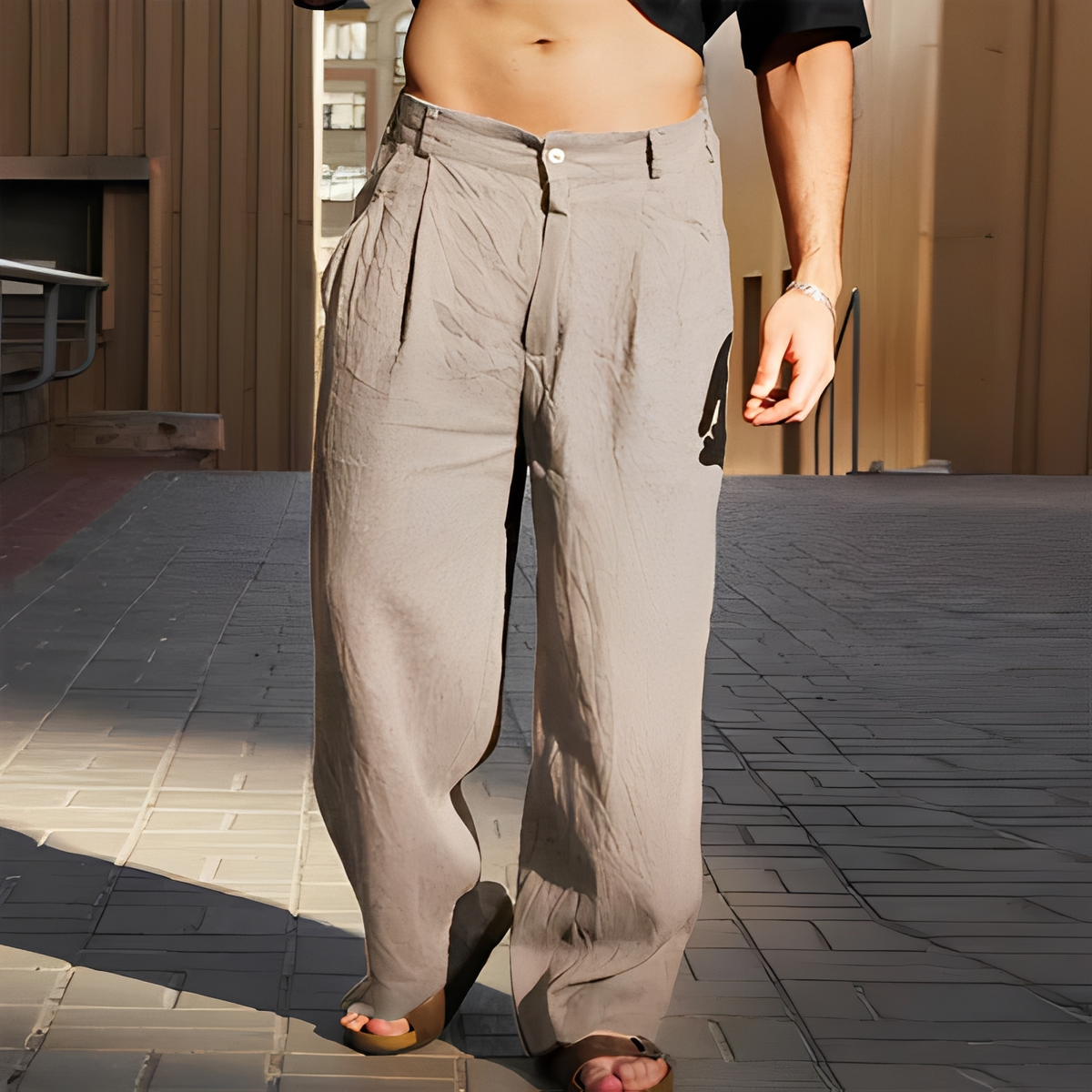 Pantalon Homme Été Léger et Ample au Style Décontracté Moderne