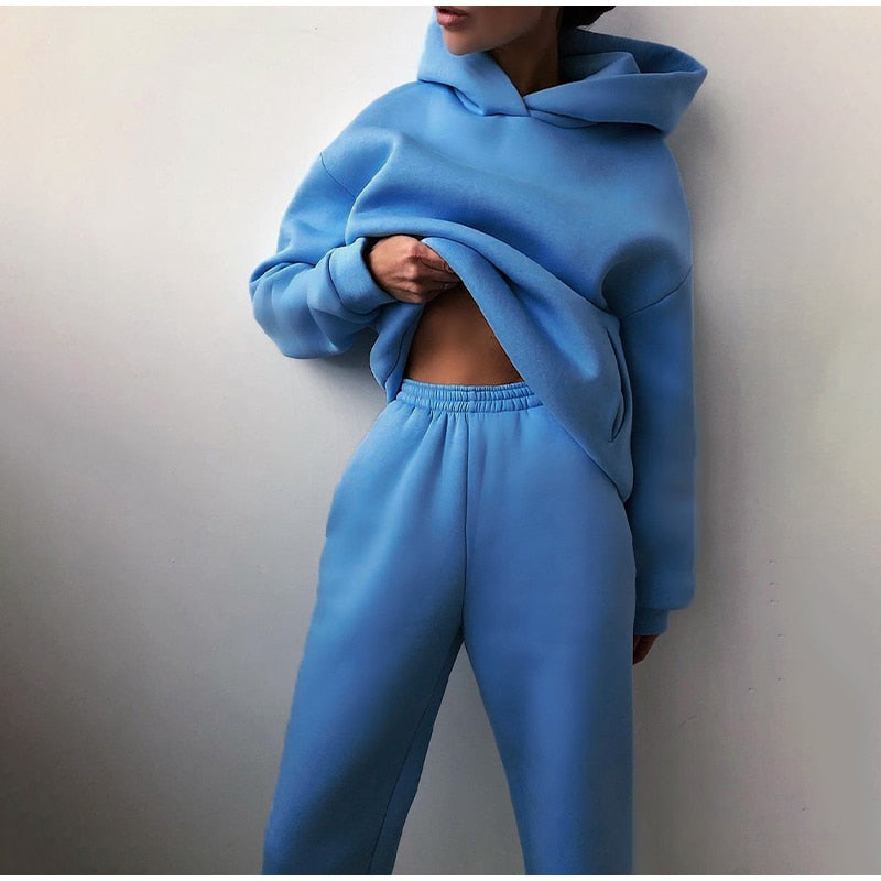 Carine | Ensemble Jogging Femme Loose Fit avec Sweat à Capuche et Pantalon Assorti