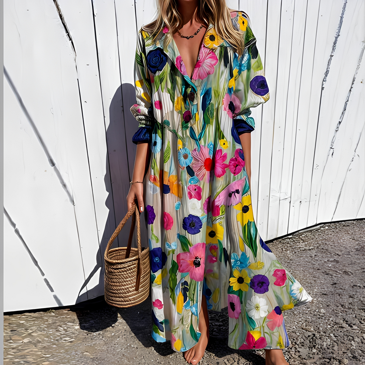 Robe Longue d’Été Femme – Élégance Légère et Confort Quotidien