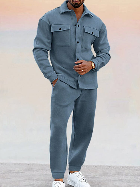 Casual Set Homme | Ensemble Sweat Chemise et Pantalon Droit
