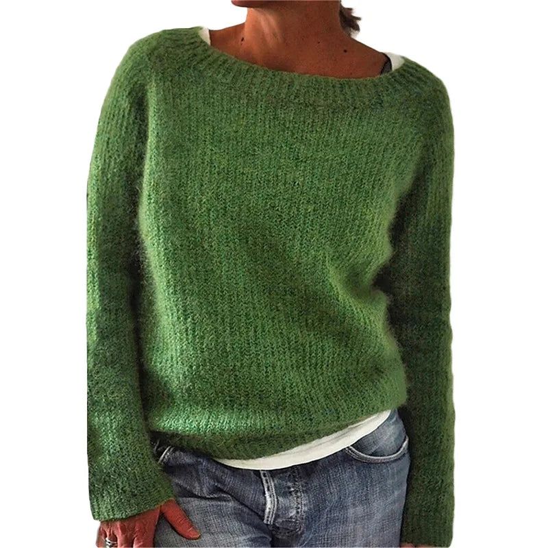 Pull Femme Col Rond | Tricot Chaud et Élégant pour l’Hiver
