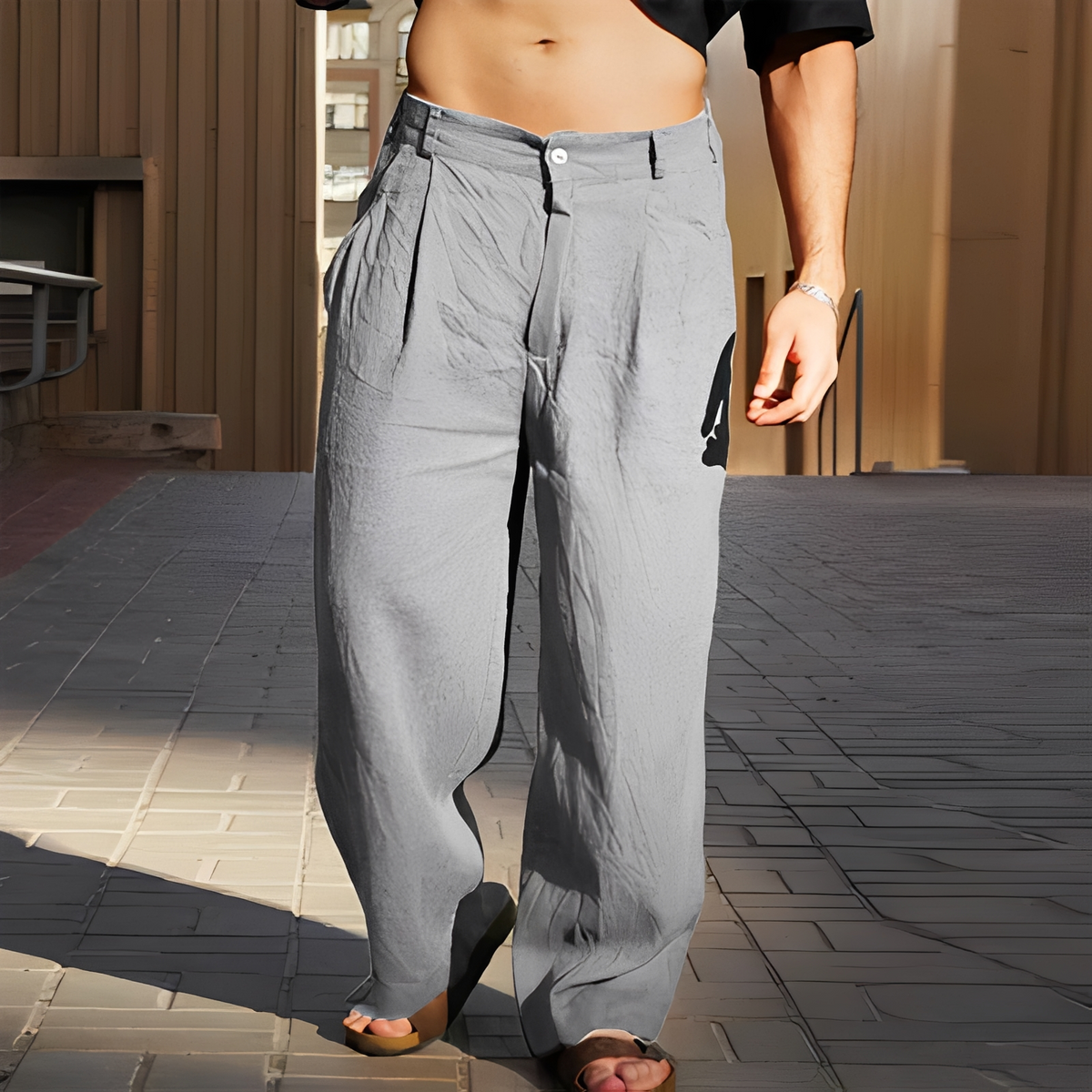 Pantalon Homme Été Léger et Ample au Style Décontracté Moderne