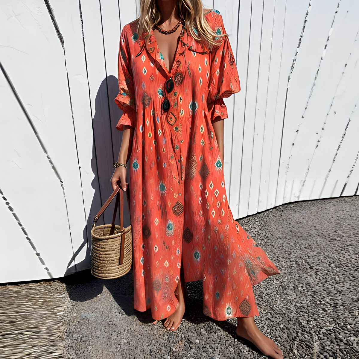 Robe Longue d’Été Femme – Élégance Légère et Confort Quotidien