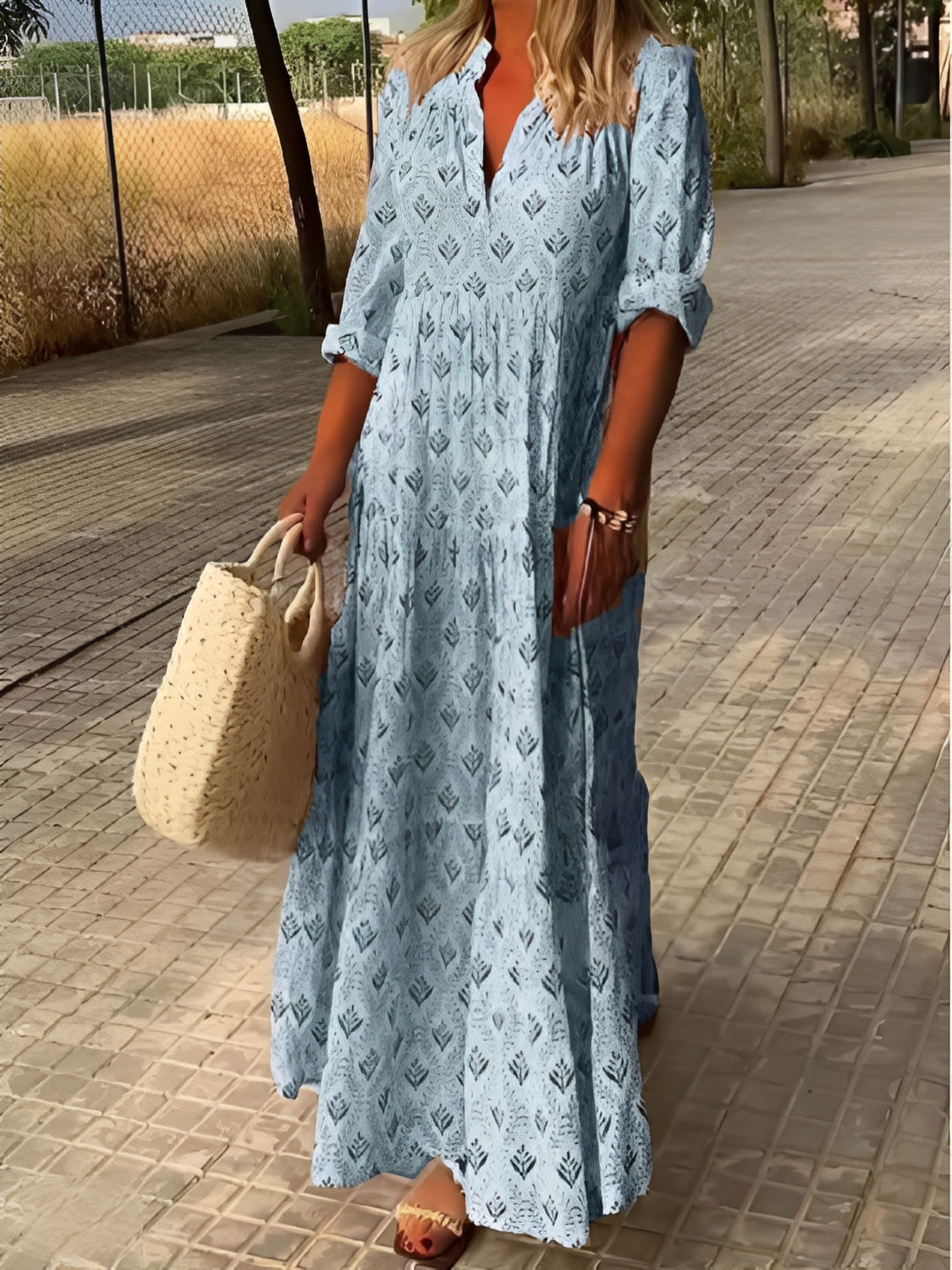 Robe Maxi Femme Décontractée et Légère au Style Estival Élégant