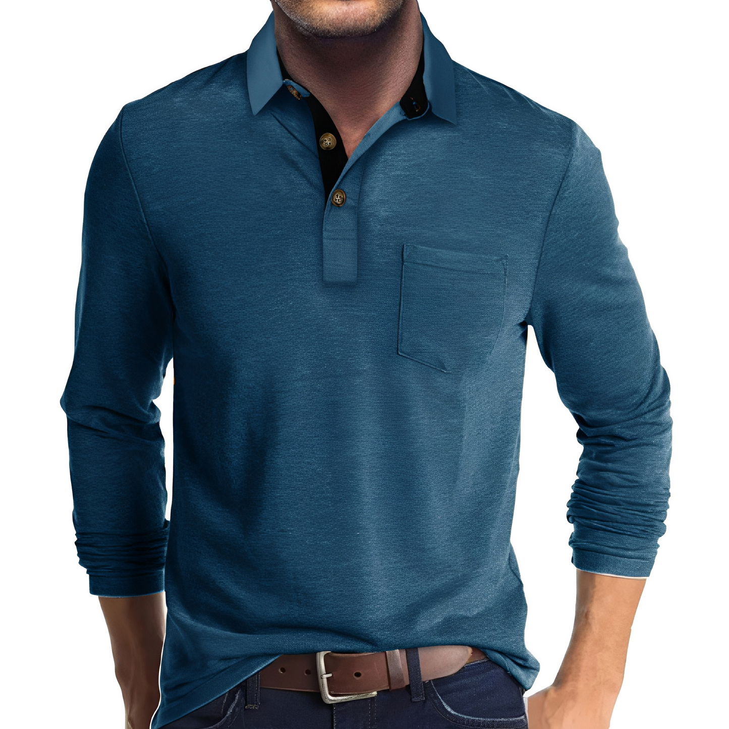 Polo à manches longues décontracté pour homme – Confortable, Stylé & Polyvalent