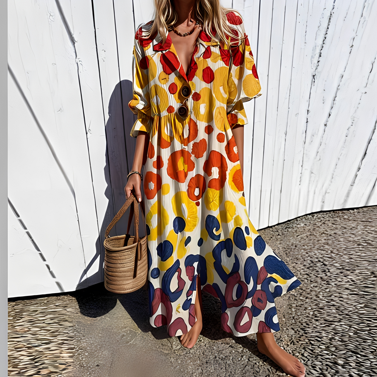Robe Longue d’Été Femme – Élégance Légère et Confort Quotidien