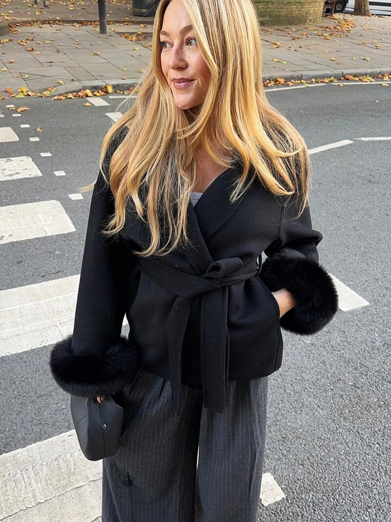 Manteau Femme Élégant à Fourrure | Chic, Confortable & Polyvalent