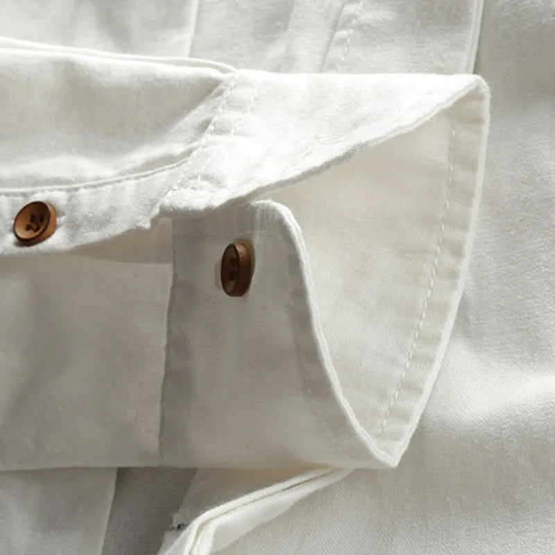 Chemise Homme Moderne à Col Montant Structuré – Style Contemporain, Confort et Polyvalence