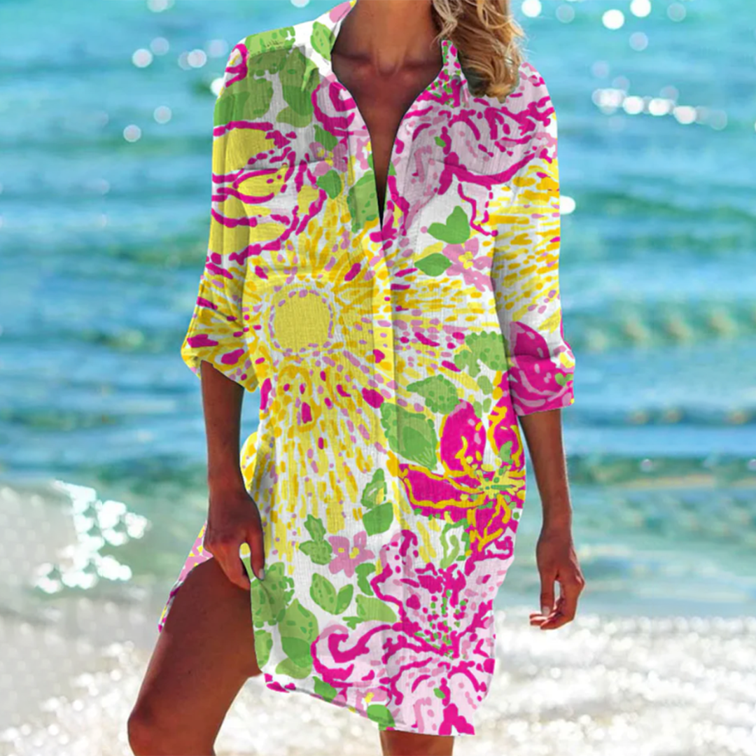 Robe Chemise Élégante – Couleurs Vibrantes & Style Féminin