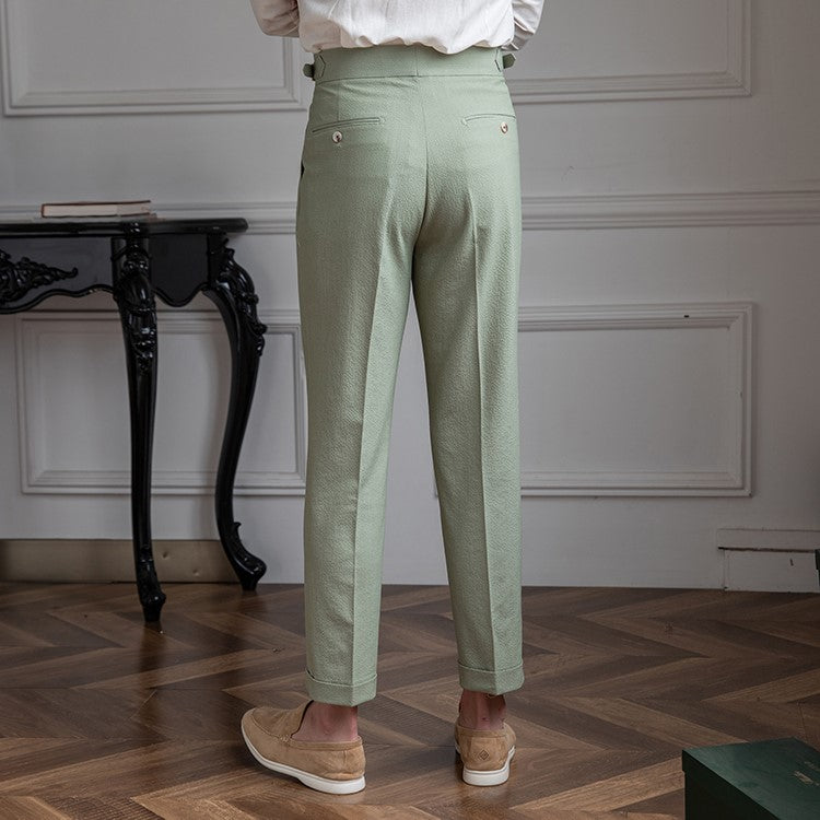 Brockwell | Pantalon Homme Taille Haute Style Élégant Plissé Classique