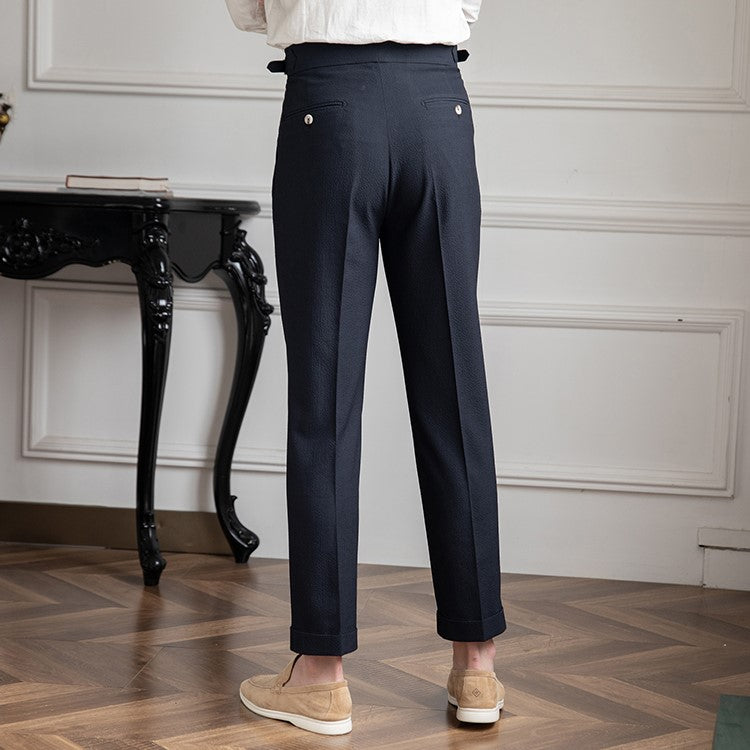 Brockwell | Pantalon Homme Taille Haute Style Élégant Plissé Classique