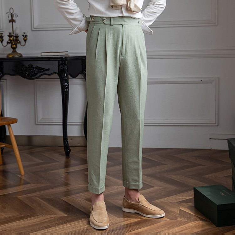 Brockwell | Pantalon Homme Taille Haute Style Élégant Plissé Classique
