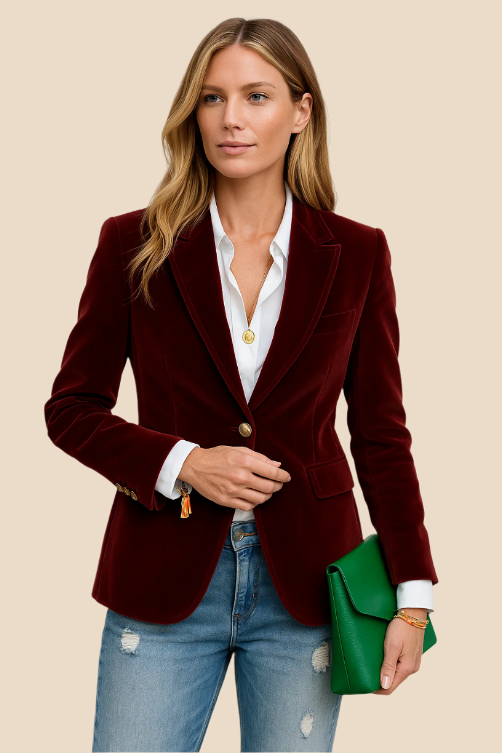 Blazer Femme en Velours avec Col Revers | Élégance et Style Féminin