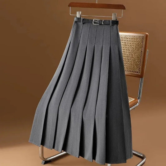 Jupe Midi Plissée en Ligne A – Silhouette Structurée & Élégance Quotidienne
